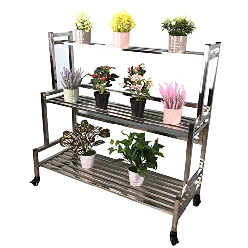 WYFZT 3 Stufe Metall Pflanzenständer Große Blumentöpfe Standertöpfe Anzeigen Töpfe Halterung für Inneneinrichtungen in Innenräumen, Edelstahl Blumentreppe Pflanzentreppe Blumenständer Blumenregal von WYFZT
