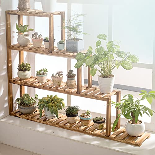 WYFZT Hölzerne hohe Pflanzenständer für Fensterbrett | Pflanzenregal Blumenständer Blumenregal Blumentreppe Blumenbank Fensterbank für Innenraum-Außenbalkongarten, Lange 100 cm (Size : 100x20x90cm) von WYFZT