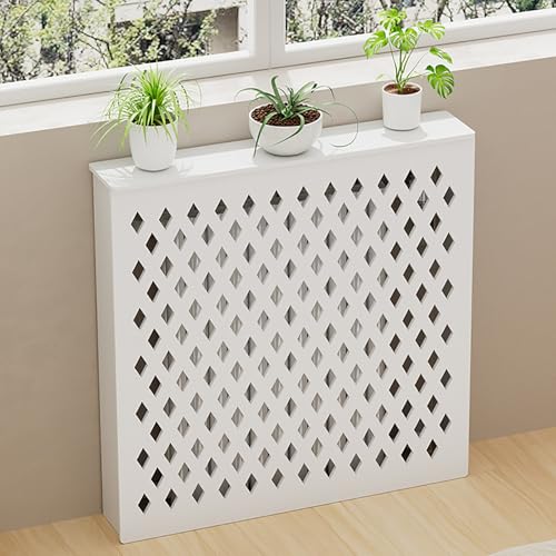 HeizköRper Abdeckung Aus Holz FüR Alte – HeizköRperabdeckungen, WeißE FüR HeizschräNke, Dekorativ FüR Wohnzimmer, Schlafzimmer, Badezimmer, Einfach Zu Montieren(80x70x20cm/32x28x8") von WYHBXD