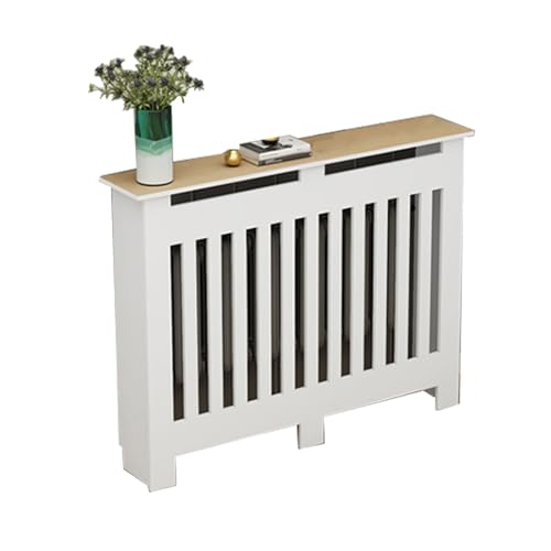 HeizköRperabdeckung Weiß, Moderne Horizontale Lamellen, HeizköRperabdeckung, Grill, Regal, Schrank, Mdf-Holz, Dekorative HeizköRperabdeckung(90x70x20cm/35x28x8") von WYHBXD
