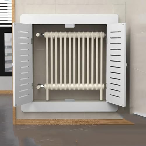 Heizkörperverkleidung mit Lüftungslamellen, PVC-Heizkörperverkleidung, einfache Montage, Ablage für Wohnzimmer und Schlafzimmer(90x80cm/35x31") von WYHBXD
