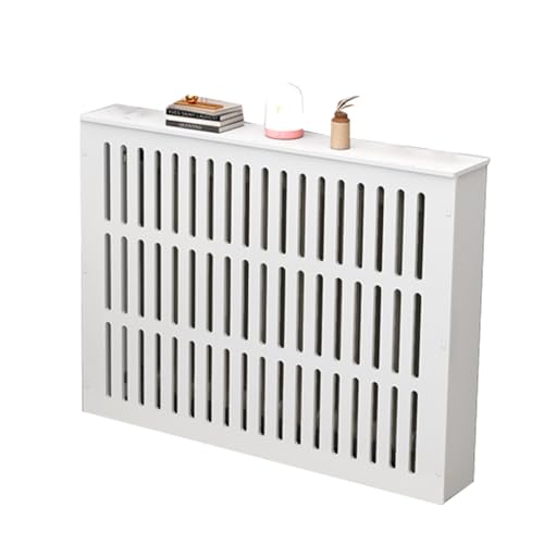 Moderne HeizköRperabdeckung FüR Zuhause, WeißE Lamellen-HeizköRperablage, Verdeckt Rohre, Atmungsaktiv, Stabil, Einfach Zu Installieren(70x70x20cm/28x28x8") von WYHBXD