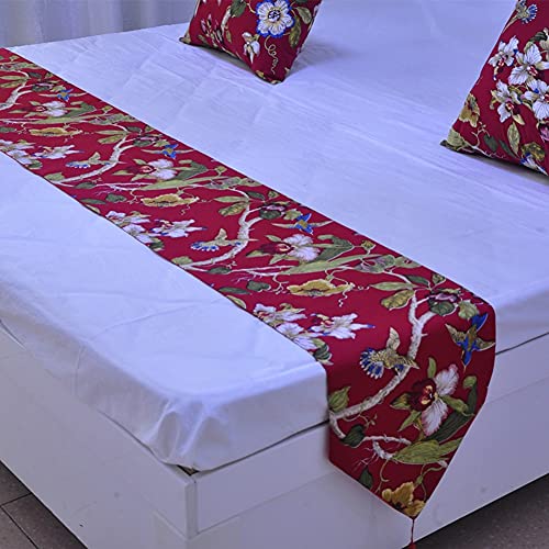 WYHQL Bettläufer Tischläufer Hotel Bett Flagge Schal Bettdecke Bett End Kissen Schlafzimmer Bettwäsche Schutz Dekor (Color : Red, Size : 33x180cm (for 1.2m Bed)) von WYHQL