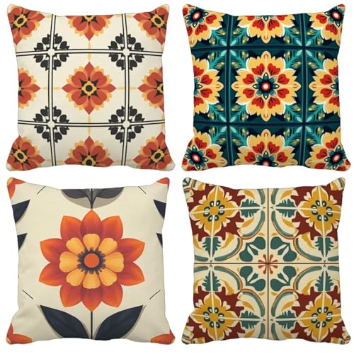 Kissenbezug 50x50cm 4er Set Blume Böhmen Kissenbezüge schmücken Outdoor Leinen Sofakissen Mit Unsichtbarem Reißverschluss für Balkon Terrassen Schlafzimmer Wohnzimmer Sommer Deko Geschenks Model-0678 Kissenbezug 50x50cm 4er Set Blume Böhmen Kissenbezüge schmücken Outdoor Leinen Sofakissen Mit Unsichtbarem Reißverschluss für Balkon Terrassen Schlafzimmer Wohnzimmer Sommer Deko Geschenks Model-0678 von WYJCDWOU