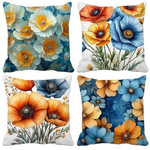 Outdoor Wetterfest Kissenbezug 30X30cm 4er Set Pflanze Kissenbezüge Blume Outdoor Kissen Wasserdicht Leinen Quadrat Sofakissen Dekokissen für Garten Terrasse Bank Stuhl Heim Dekoration Model-0683 Outdoor Wetterfest Kissenbezug 30X30cm 4er Set Pflanze Kissenbezüge Blume Outdoor Kissen Wasserdicht Leinen Quadrat Sofakissen Dekokissen für Garten Terrasse Bank Stuhl Heim Dekoration Model-0683 von WYJCDWOU