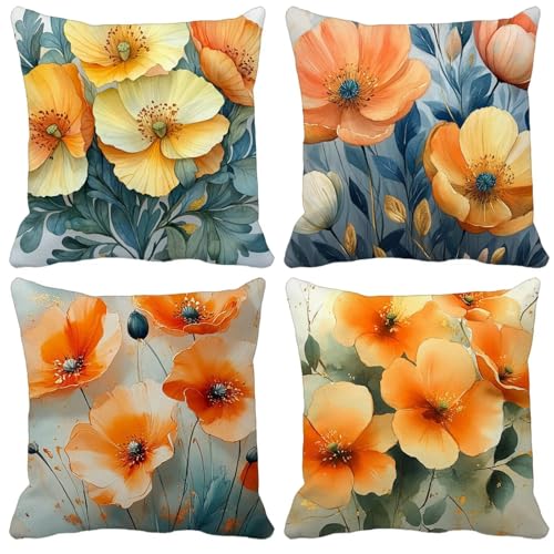 Outdoor Wetterfest Kissenbezug 65x65cm 4er Set Blatt Kissenbezüge Blume Outdoor Kissen Wasserdicht Leinen Quadrat Sofakissen Dekokissen für Garten Terrasse Bank Stuhl Heim Dekoration Model-0691 Outdoor Wetterfest Kissenbezug 65x65cm 4er Set Blatt Kissenbezüge Blume Outdoor Kissen Wasserdicht Leinen Quadrat Sofakissen Dekokissen für Garten Terrasse Bank Stuhl Heim Dekoration Model-0691 von WYJCDWOU