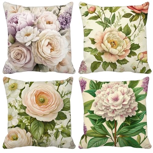 Outdoor Wetterfest Kissenbezug 80x80cm 4er Set Blatt Kissenbezüge Blume Outdoor Kissen Wasserdicht Leinen Quadrat Sofakissen Dekokissen für Garten Terrasse Bank Stuhl Heim Dekoration Model-0671 Outdoor Wetterfest Kissenbezug 80x80cm 4er Set Blatt Kissenbezüge Blume Outdoor Kissen Wasserdicht Leinen Quadrat Sofakissen Dekokissen für Garten Terrasse Bank Stuhl Heim Dekoration Model-0671 von WYJCDWOU
