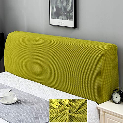 WYJHNL Kopfbedeckung für Bett, Kopfbedeckung für Bett, elastischer Bezug aus Fleece, Kopfschutz für Doppelbett, waschbar, für Dekoration im Emerald Green Yellow 120-140 cm von WYJHNL