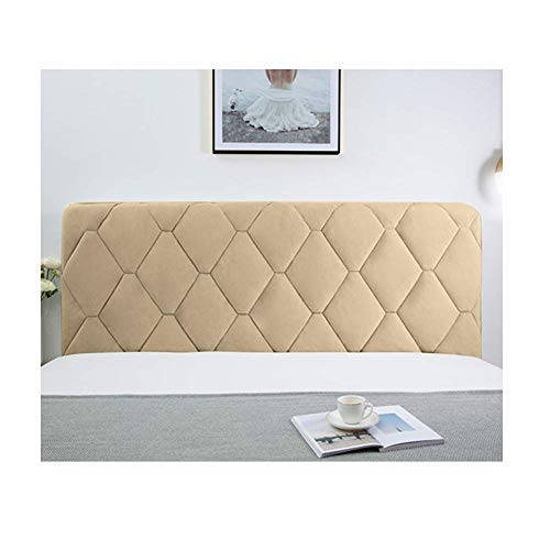 WYJHNL Kopfteil Bezug, Bett Kopfteil Schonbezug Protector mit Stretch-Seite und Tasche Einfarbig Staubdichter Baumwollbezug für Kopfteil 140,160,180,200,Beige,120cm(47inch) von WYJHNL