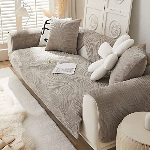 WYJHNL Sofabezüge/Schonbezüfe, Super Weicher Sofabezug/Sofahusse aus Samt, Geometrische Dick Warm überwürfe/Sofaschoner Bequemer Plüsch rutschfest Decke Möbelschutz Für Wohnzimmer 90 * 90cm von WYJHNL