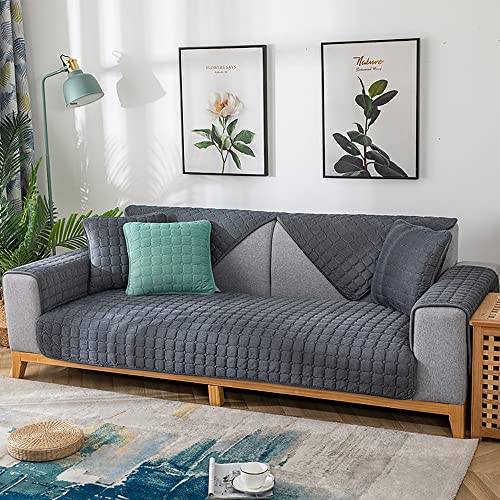 WYJHNL Sofabezug/Sofahusse, Sofabezüge/Schonbezüfe Super Weicher Flanell Dick Warm überwürfe/Sofaschoner Bequemer Plüsch rutschfest Decke Möbelschutz Für Wohnzimmer 110 * 110cm Dark Gray von WYJHNL