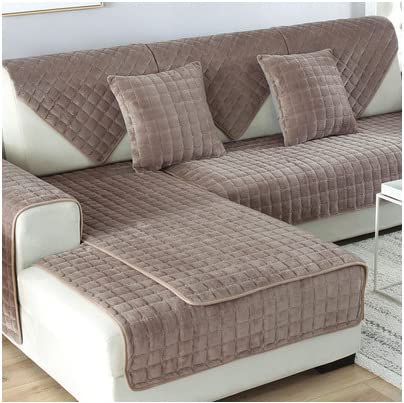 WYJHNL Sofabezug/Sofahusse, Sofabezüge/Schonbezüfe Super Weicher Flanell Dick Warm überwürfe/Sofaschoner Bequemer Plüsch rutschfest Decke Möbelschutz Für Wohnzimmer 110 * 210cm Coffee von WYJHNL