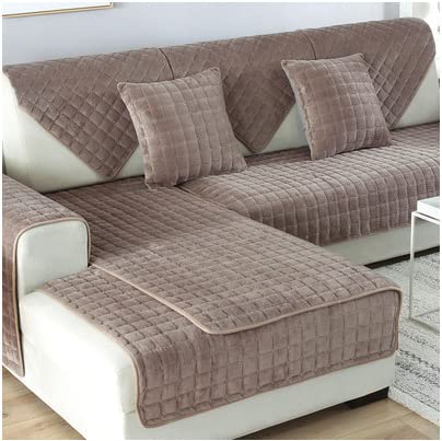 WYJHNL Sofabezug/Sofahusse, Sofabezüge/Schonbezüfe Super Weicher Flanell Dick Warm überwürfe/Sofaschoner Bequemer Plüsch rutschfest Decke Möbelschutz Für Wohnzimmer 70 * 210cm Coffee von WYJHNL