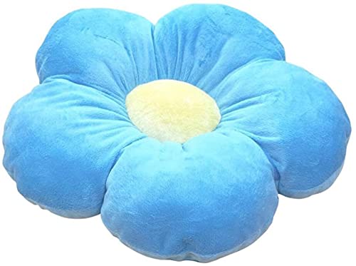 WYJHNLBEDC Bodenkissen Groß, Sitzkissen Kinder Stuhlkissen, 50x50 Blumen Kissen Flower Pillow Outdoor und Indoor für Kinderzimmer Boden/Gartenstuhl/Bürostuhl Blau von WYJHNLBEDC