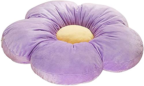 WYJHNLBEDC Bodenkissen Groß, Sitzkissen Kinder Stuhlkissen, 50x50 Blumen Kissen Flower Pillow Outdoor und Indoor für Kinderzimmer Boden/Gartenstuhl/Bürostuhl Lila von WYJHNLBEDC