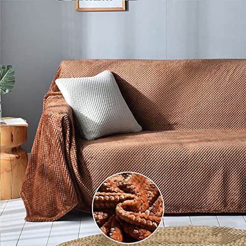 WYJHNLBEDC Sofa überwurfdecke, Kuscheldecke Flauschig Warme Decke Fleecedecke, Tagesdecke/Bettüberwurf/Hundedecke Waschbar, Sofaschutz Hund Katze, 200x300cm für Sofa 3 Sitzer Braun von WYJHNLBEDC