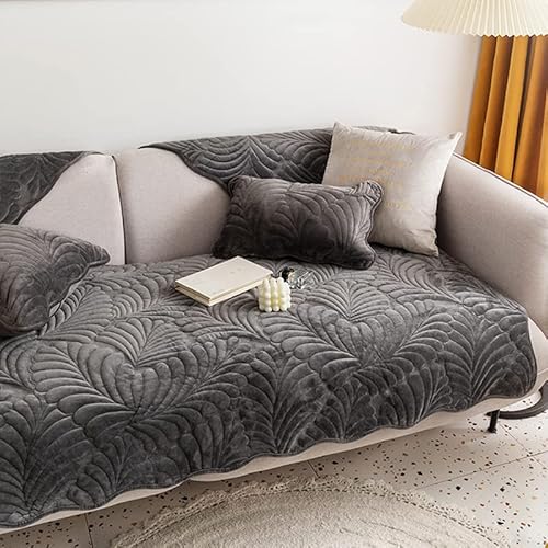 WYJHNLBEDC Sofa überwurfdecke, Sofaschutz Hund/Katze, Warmer Super Weicher Kurzer Plush Fleecedecke Sofa/Couch überzug/Sofabezug 1 2 3 Sitzer L Form U Form Ecksofa(110x160cm) von WYJHNLBEDC