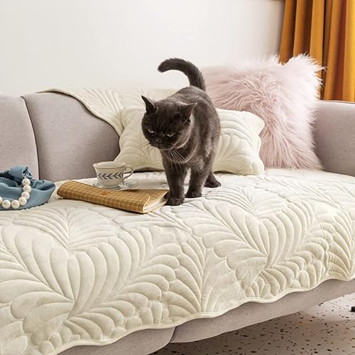 WYJHNLBEDC Sofa überwurfdecke, Sofaschutz Hund/Katze, Warmer Super Weicher Kurzer Plush Fleecedecke Sofa/Couch überzug/Sofabezug 1 2 3 Sitzer L Form U Form Ecksofa(90x180cm) von WYJHNLBEDC