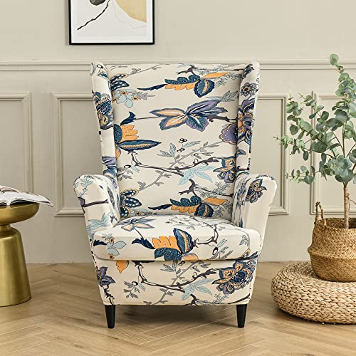WYJHNLBEDC 2 Stück Ohrensessel überzug Stretch, Elastischer Sesselschoner für Ohrensessel/loungesessel Outdoor/Sessel Wohnzimmer/Sofa 1 Sitzer von WYJHNLBEDC