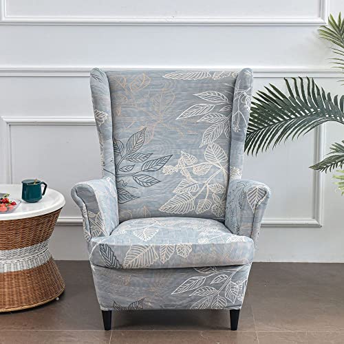 WYJHNLBEDC 2 Stück Ohrensessel überzug Stretch, Elastischer Sesselschoner für Ohrensessel/loungesessel Outdoor/Sessel Wohnzimmer/Sofa 1 Sitzer von WYJHNLBEDC
