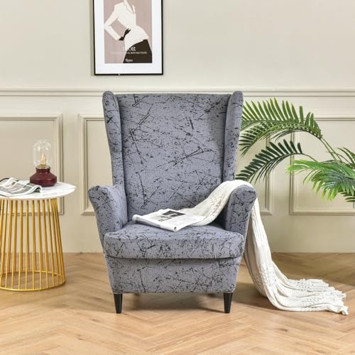 WYJHNLBEDC 2 Stück Ohrensessel überzug Stretch, Elastischer Sesselschoner für Ohrensessel/loungesessel Outdoor/Sessel Wohnzimmer/Sofa 1 Sitzer von WYJHNLBEDC