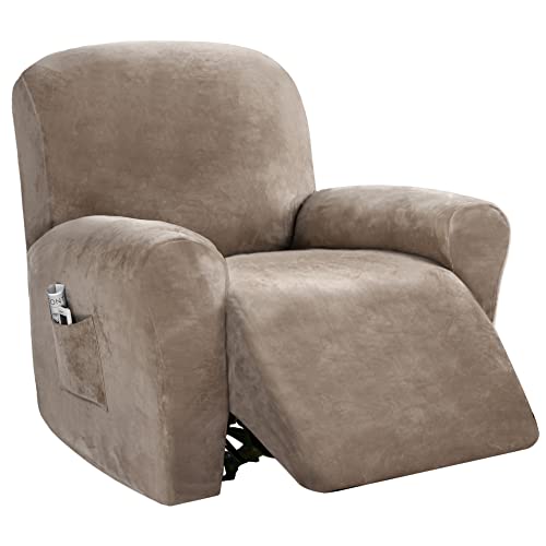 WYJHNLBEDC 4 Stück Sesselschoner für Fernsehsessel/Relaxsessel, Elastischer Stretch bezug aus Dicke Samt für Massagesessel/Relaxsessel mit Liegefunktion/TV Sessel/Relaxliege Wohnzimmer/Sofa 1 Sitzer WYJHNLBEDC 4 Stück Sesselschoner für Fernsehsessel/Relaxsessel, Elastischer Stretch bezug aus Dicke Samt für Massagesessel/Relaxsessel mit Liegefunktion/TV Sessel/Relaxliege Wohnzimmer/Sofa 1 Sitzer von WYJHNLBEDC