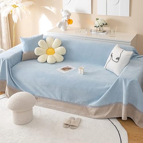 WYJHNLBEDC Hundedecke Wasserdicht Sofa/Couch überzug/überwurfdecke, Sofaschutz Hund/Katze Kratzschutz, wasserdichte Decke für Sofa 1/2/3 Sitzer L/U Form und Ecksofa (Hellblau, 200x260cm) von WYJHNLBEDC