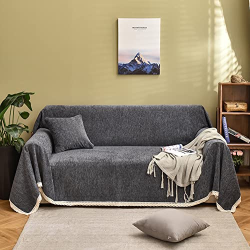 WYJHNLBEDC Sofa/Couch überzug, Sofa überwurfdecke, Sofabezug aus Chenille für 1/2/3 Sitzer L/U Form und Ecksofa, Sofaschutz Hund Katze, Tagesdecken,Tischdecke(180 * 360cm) von WYJHNLBEDC