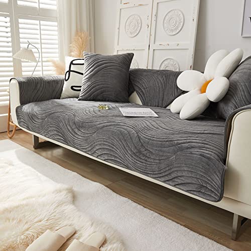 WYJHNLBEDC Sofa/Couch überzug, Sofabezug L Form/U Form/Ecksofa 3/2/1 Sitzer, Sofa überwurfdecke, Warmer Super Weicher Samt Sofaschoner Decken rutschfest, Sofaschutz Decke Hund Kratzschutz Katze von WYJHNLBEDC