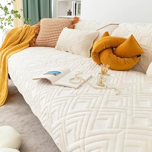 WYJHNLBEDC Sofa/Couch überzug, Sofabezug L Form/U Form/Ecksofa 3/2/1 Sitzer, Sofa überwurfdecke, Super Weicher Samt Sofaschoner Decken rutschfest, Sofaschutz Decke Hund Kratzschutz Katze, 90x210cm von WYJHNLBEDC