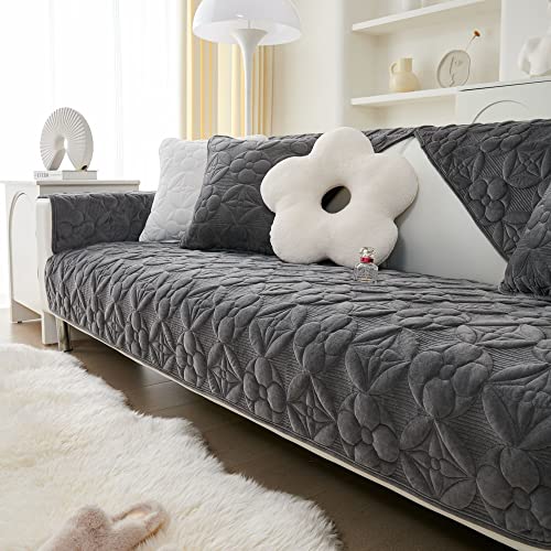 WYJHNLBEDC Sofa/Couch überzug, Sofabezug L Form/U Form/Ecksofa 3/2/1 Sitzer, Sofa überwurfdecke, Super Weicher Samt Sofaschoner Decken rutschfest, Sofaschutz Decke Hund Kratzschutz Katze, 110x210cm von WYJHNLBEDC
