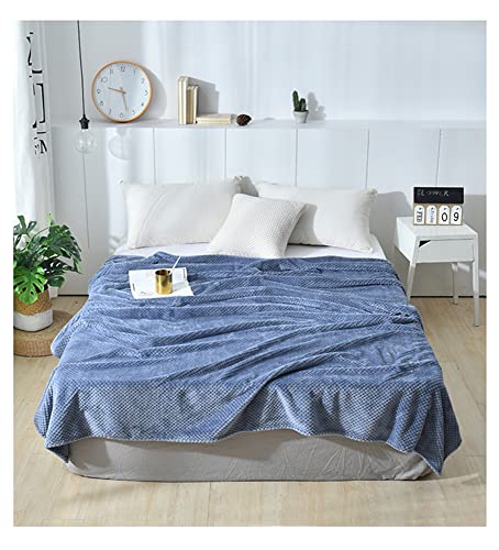 WYJHNLBEDC Tagesdecke/Bettüberwurf 200x220, Sofa überwurfdecke, Kuscheldecke Flauschig Warme Decke Fleecedecke Schlafdecke Couch überwurf Sofa Decken überwurf Set Wolldecke Baumwolle Blau von WYJHNLBEDC