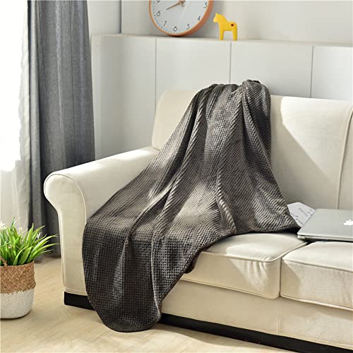 WYJHNLBEDC Tagesdecke 180x200, Sofa überwurfdecke, Kuscheldecke Flauschig Warme Decke Fleecedecke Schlafdecke Couch überwurf Sofa Decken überwurf Set Wolldecke Baumwolle Dunkelgrau von WYJHNLBEDC