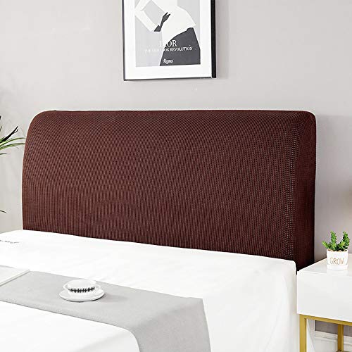 cover Bett Kopfteil Hussen/Bezug, Bettkopfteil Hussen Boxspringbezug Stepp Einfarbig Staubhülle Kopfbedeckungen Elastische All-Inclusive Kopfteilbezug Schlafzimmer Dekor Braun 150-170cm von WYJHNLBEDC