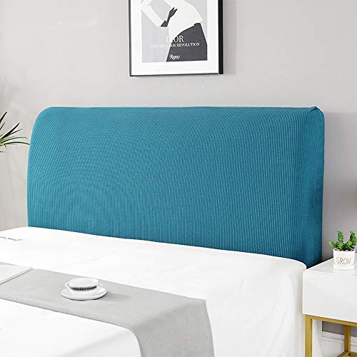 cover Bett Kopfteil Hussen/Bezug, Bettkopfteil Hussen Boxspringbezug Stepp Einfarbig Staubhülle Kopfbedeckungen Elastische All-Inclusive Kopfteilbezug Schlafzimmer Dekor Cyan 180-200cm von WYJHNLBEDC