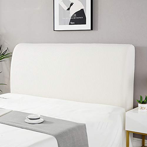 cover Bett Kopfteil Hussen/Bezug, Bettkopfteil Hussen Boxspringbezug Stepp Einfarbig Staubhülle Kopfbedeckungen Elastische All-Inclusive Kopfteilbezug Schlafzimmer Dekor Hell beige 150-170cm von WYJHNLBEDC