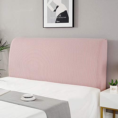 cover Bett Kopfteil Hussen/Bezug, Bettkopfteil Hussen Boxspringbezug Stepp Einfarbig Staubhülle Kopfbedeckungen Elastische All-Inclusive Kopfteilbezug Schlafzimmer Dekor Kirschblütenpulver 200-220cm von WYJHNLBEDC