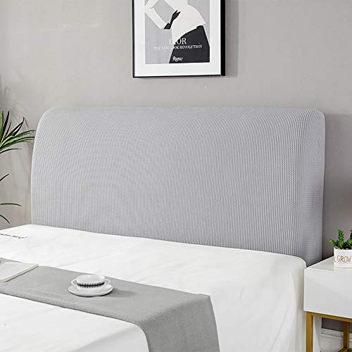 cover Bett Kopfteil Hussen/Bezug, Bettkopfteil Hussen Boxspringbezug Stepp Einfarbig Staubhülle Kopfbedeckungen Elastische All-Inclusive Kopfteilbezug Schlafzimmer Dekor LAN Luo Gray 120-140cm von WYJHNLBEDC