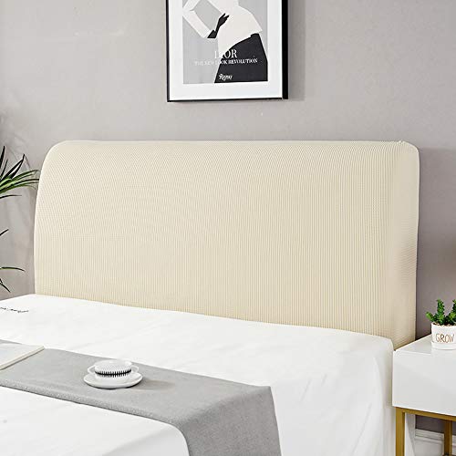 cover Bett Kopfteil Hussen/Bezug, Bettkopfteil Hussen Boxspringbezug Stepp Einfarbig Staubhülle Kopfbedeckungen Elastische All-Inclusive Kopfteilbezug Schlafzimmer Dekor Senfgelb 120-140cm von WYJHNLBEDC