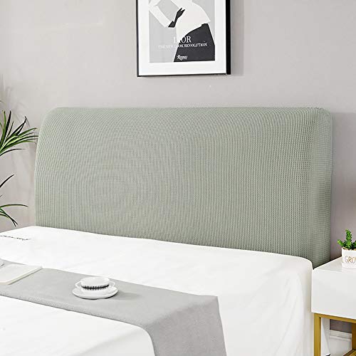 cover Bett Kopfteil Hussen/Bezug, Bettkopfteil Hussen Boxspringbezug Stepp Einfarbig Staubhülle Kopfbedeckungen Elastische All-Inclusive Kopfteilbezug Schlafzimmer Dekor Zypressengrün 200-220cm von WYJHNLBEDC