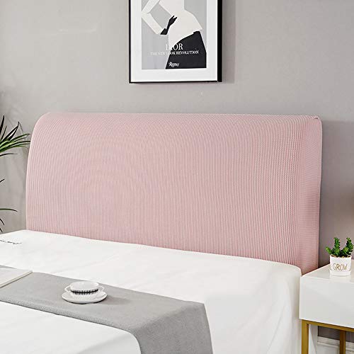 cover Bett Kopfteil Hussen/Bezug,Bettkopfteil Hussen Boxspringbezug Stepp Einfarbig Staubhülle Kopfbedeckungen Elastische All-Inclusive Kopfteilbezug Schlafzimmer Dekor Kirschblütenpulver 150-170cm von WYJHNLBEDC