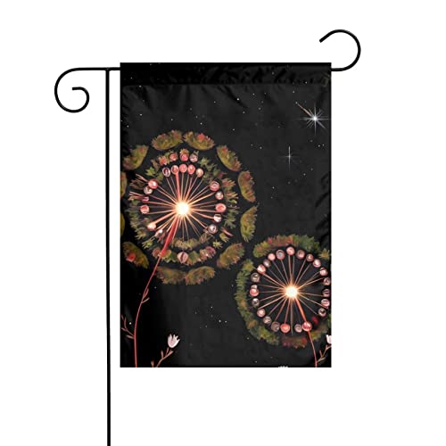 Gartenflagge mit Sternenlöwenzahn, vertikal, doppelseitig, dekorativ, Terrassenschild, Outdoor-Dekoration, 31,8 x 45,7 cm, Willkommensflagge, Bauernhaus-Flagge von WYJLTTYT