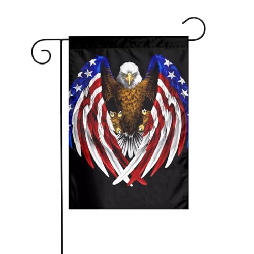 USA-Flagge, patriotische Adler, Gartenflagge, Frühling, Sommer, Gartenflagge – vertikal, doppelseitig, dekoratives Terrassenschild, Outdoor-Dekoration, 32,5 x 45,7 cm, Willkommensflagge für den von WYJLTTYT