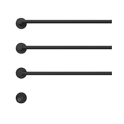 Badheizkörper, Elektrisch Badezimmer Handtuchwärmer, Handtuchheizkörper Elektrisch, Bad Heizkörper Handtuchhalter Heizkörper Handtuchheizkörper Bad Handtuchhalter Edelstahl, Schwarz, 3 Bars von WYJRO
