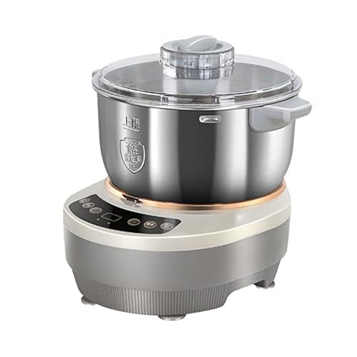 WYJRO Edelstahlschüssel Teigknetmaschine,Microcomputer Timer Küchenmaschine Knetmaschine,Fermentierungsfunktion Blenders Brotteig,7L von WYJRO