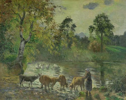 WYKUJMYTO Bekannt Leinwand Druck Wand Leinwanddruck Malerei Der teich von montfoucault von camille jacob pissarro Kunstwerk Bilder für Bürodekoration 60x90cm von WYKUJMYTO