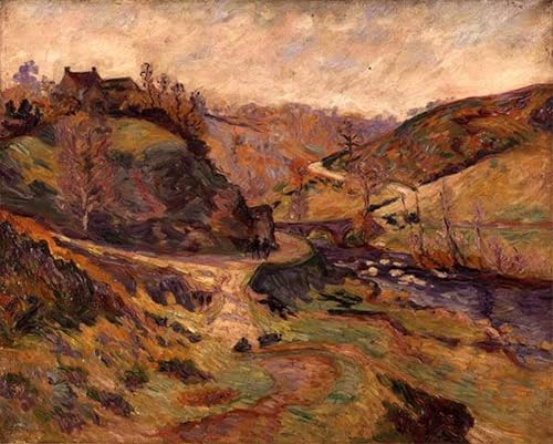 WYKUJMYTO Bekannt Leinwand Druck Wand Leinwanddruck Malerei Fluss in einem Tal von Jean Baptiste Armand Guillaumin Kunstwerk Bilder für Bürodekoration 60x90cm von WYKUJMYTO