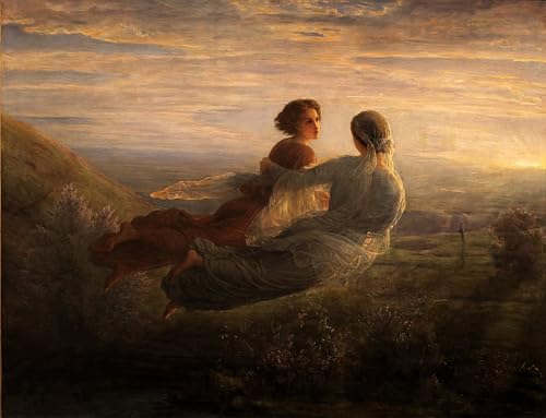 WYKUJMYTO Bekannt Leinwand Druck Wand Leinwanddruck Malerei Gedicht der Seele: Der Flug der Seele von Louis Janmot Kunstwerk Bilder für Bürodekoration 60x90cm von WYKUJMYTO