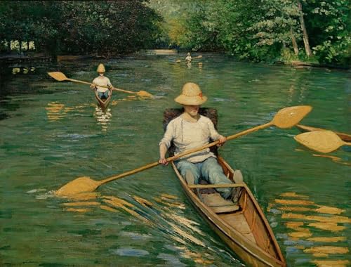WYKUJMYTO Bekannt Leinwand Druck Wand Leinwanddruck Malerei Perishares auf den Yerres von Gustave Caillebotte Kunstwerk Bilder für Bürodekoration 60x90cm von WYKUJMYTO