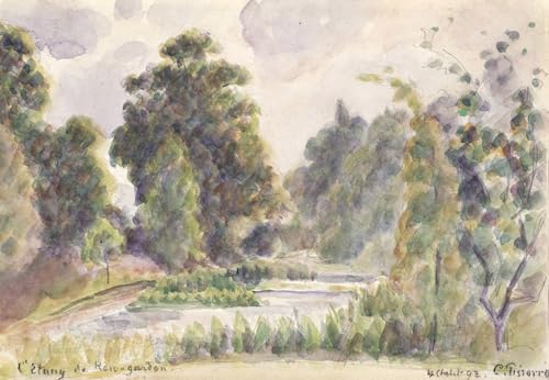 WYKUJMYTO Bekannt Leinwand Druck Wand Leinwanddruck Malerei Teich in kew gardens von camille jacob pissarro Kunstwerk Bilder für Bürodekoration 60x90cm von WYKUJMYTO